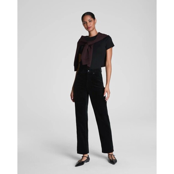 SPANXshape™ Authentic 360 Corduroy 90s Straight Leg Jeans In Black 1X Petite NWT - Picture 2 of 6